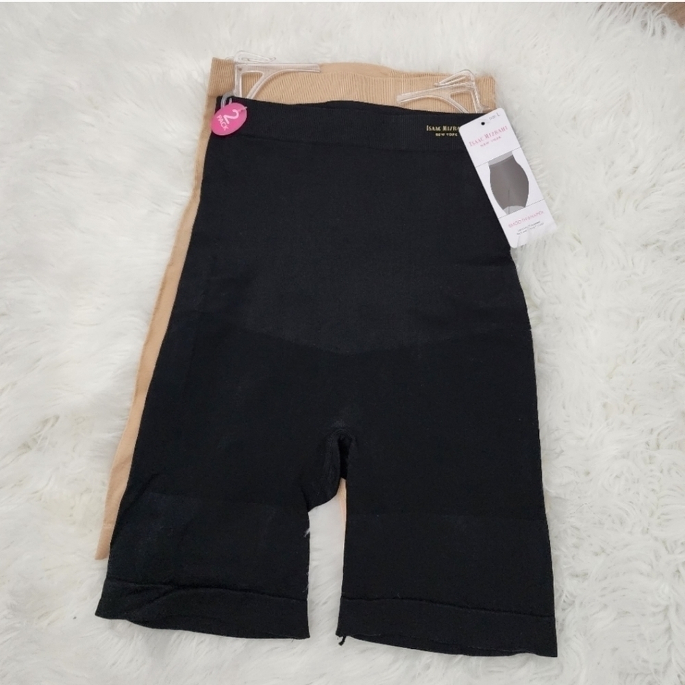 Isaac Mizrahi Long Leg Shapewear 2 Pack Back/Tummy Control Smooth Shaper.